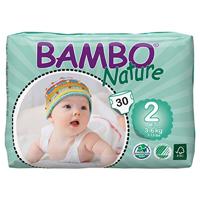 Bambo Nature Mini Size 2 (7-13lb/3-6kg) Premium Eco-Luiers - 30 stuks per verpakking