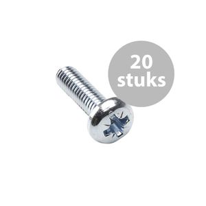 Adam Hall M6 x 20mm bout zilver (20 stuks)