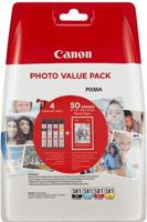 Canon CLI-581 - Inktcartridges Zwart / Cyaan / Magenta / Geel + 50 vel fotopapier 10x15 cm