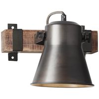 Brilliant Wandlamp Decca zwart met bruin 85810/46