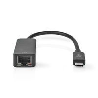 Nedis CCGB64960BK02 Usb-netwerkadapter Usb 3.2 Gen 1 2.5 Gbps Usb-c™ Male Rj45 Female 0.20 M Rond Vernikkeld Vertind-koper Zwart Doos