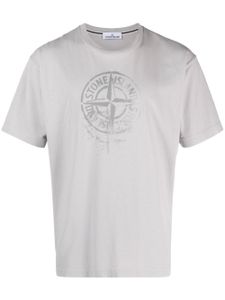 Stone Island t-shirt en coton à imprimé Compass - Gris