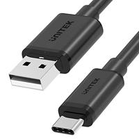 Unitek USB-A - USB-C kabel kort 50cm Y-C481BK / USB 2.0 standaard/Quick Charge 3.0 / opladen/stroom en gegevensoverdracht/doorvoer: 480 Mbps/PVC/zwart