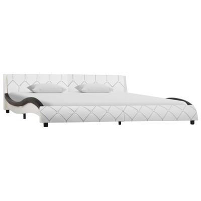 vidaXL Bedframe kunstleer wit en zwart 180x200 cm vidaXL Bedframe kunstleer wit en zwart 180x200 cm