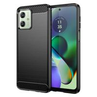 Motorola Moto G54 Geborsteld TPU Hoesje - Koolstofvezel - Zwart - thumbnail