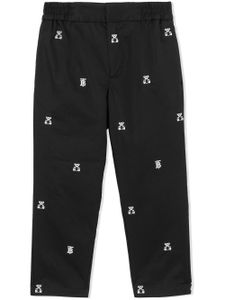 Burberry Kids pantalon droit à broderies Thomas Bear - Noir