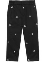 Burberry Kids pantalon droit à broderies Thomas Bear - Noir - thumbnail