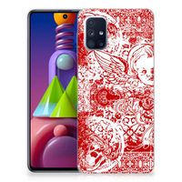 Silicone Back Case Samsung Galaxy M51 Angel Skull Rood