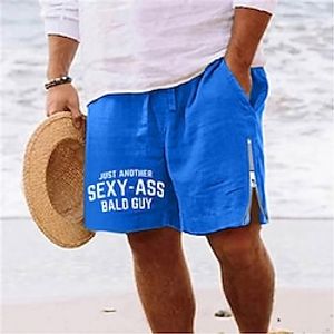 Voor heren Korte broek Zomer korte broeken Strandshorts Vetoketju Trekkoord Elastische taille Brief Comfort Ademend Korte Dagelijks Feestdagen Uitgaan Katoenmix Hawaii Casual Leger Groen Marine Blauw Lightinthebox