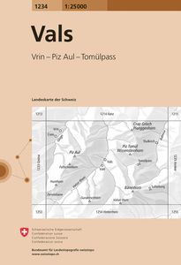 Wandelkaart - Topografische kaart 1234 Vals | Swisstopo