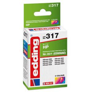 Edding Inktcartridge vervangt HP 901, CC656AE Compatibel Cyaan, Magenta, Geel EDD-317 18-317