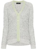 Fabiana Filippi cardigan à bords contrastants - Blanc