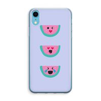 Smiley watermeloen: iPhone XR Transparant Hoesje - thumbnail