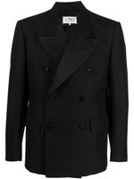 Maison Margiela blazer en mohair à boutonnière croisée - Noir - thumbnail