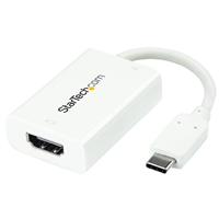 StarTech.com USB C naar HDMI 2.0 Adapter met stroomvoorziening - 4K 60Hz USB Type-C naar HDMI Display Video Converter - 60W PD Pass-Through Oplaadpoort - Thunderbolt 3 Compatibel - Wit (CDP2HDUCPW)
