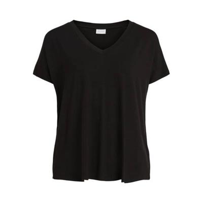 VILA basic T-shirt VIBELIS zwart