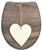 Duroplast WC-bril WOOD HEART met soft-close en quick-release
 - 82377