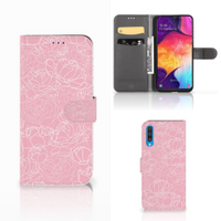 Samsung Galaxy A50 Hoesje White Flowers