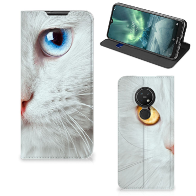 Nokia 6.2 | 7.2 Hoesje maken Witte Kat Nokia 6.2 | 7.2 Hoesje maken Witte Kat