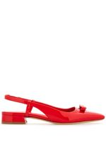 Ferragamo ballerines vernies à nœud Vara - Rouge