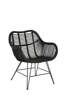 Light & Living Eetkamerstoel 'Malang', rotan zwart