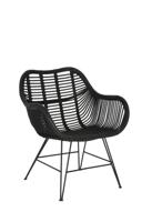 Light & Living Eetkamerstoel 'Malang', rotan zwart