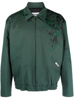 Moschino paint splatter-detail bomber jacket - Vert