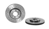 Remschijf BREMBO XTRA LINE BREMBO, Remschijftype: Geperforeerd / Geventileerd, u.a. für Opel, Vauxhall