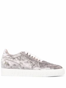 Philipp Plein baskets Hurricane en velours - Gris