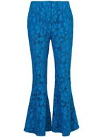 Proenza Schouler pantalon en dentelle à coupe évasée - Bleu