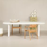 Eettafel Gin Beige Deens Ovaal 240cm - Giga Meubel