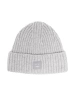 Acne Studios bonnet nervuré à logo appliqué - Gris