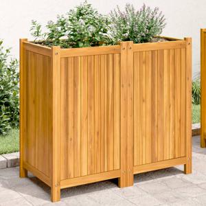 Plantenbak met voering 84x42x75 cm massief acaciahout