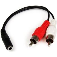 StarTech.com 15 cm stereo/audiokabel 3,5 mm vrouwelijk naar 2x RCA mannelijk - thumbnail