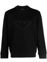 Emporio Armani sweat en coton à logo embossé - Noir