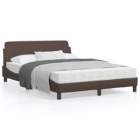 Bedframe met hoofdbord kunstleer bruin 120x200 cm