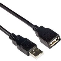 ACT USB 2.0 A male - USB A female zwart 3,00 m