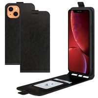 iPhone 13 Verticale Flip Case met Kaarthouder - Zwart