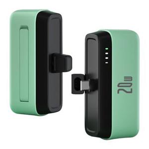 T160 Mini Draagbare USB-C Power Bank - PD 20W, 5000mAh - Groen