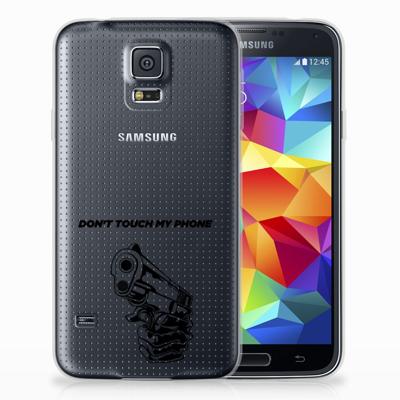 Samsung Galaxy S5 Silicone-hoesje Gun Don't Touch My Phone