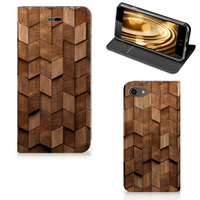 Book Wallet Case voor iPhone 7 | 8 | SE (2020) | SE (2022) Wooden Cubes - thumbnail