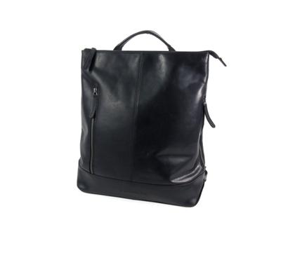 Dames rugzak schoudertas Chelsea waxed pull up zwart