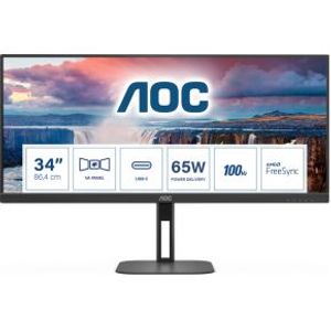 AOC Value-line U34V5C/BK 34 Wide Quad HD 100Hz USB-C VA Monitor