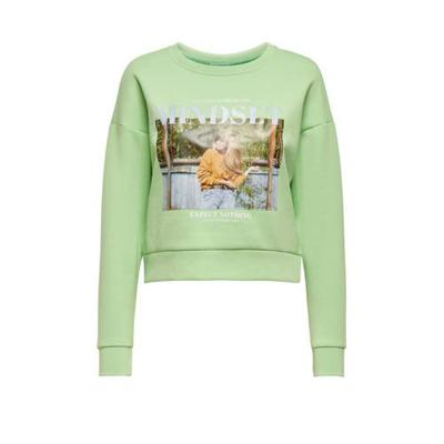 ONLY sweater ALMA met printopdruk groen
