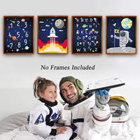 Poster - Outer Space / Alfabetten en Nummers / Set van 4