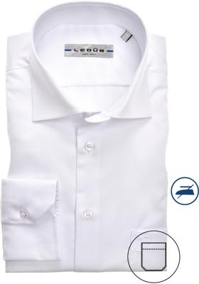 Ledȗb Heren Overhemd Spierwit Borstzakje Widespread Regular Fit Ledȗb Heren Overhemd Spierwit Borstzakje Widespread Regular Fit