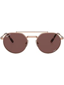 Ray-Ban lunettes de soleil rondes Jack Titanium - Or