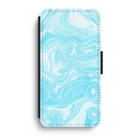 Waterverf blauw: iPhone XR Flip Hoesje