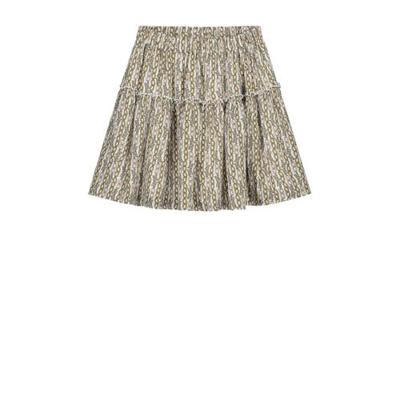 NIK&NIK rok Tory met all over print en ruches ecru/lichtbruin