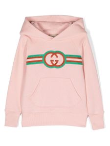 Gucci Kids hoodie en coton à logo brodé - Rose